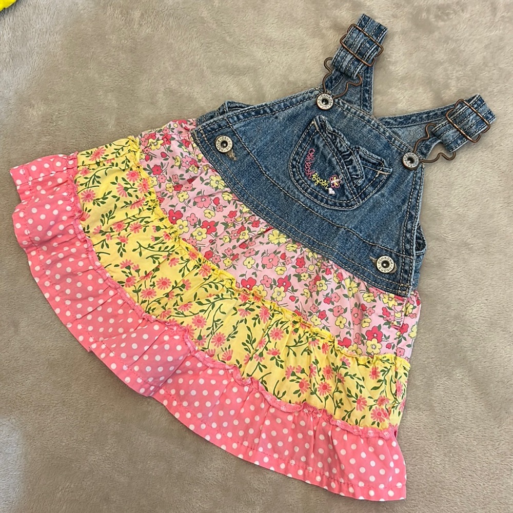 Osh Kosh B’gosh Denim and Ruffle cover-alls ~ 6mo